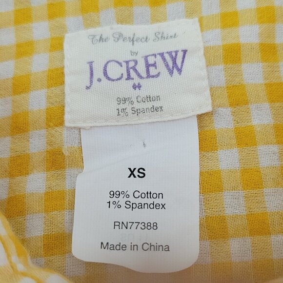 J. Crew The Perfect Shirt Women's Size XS Yellow Button Down Plaid - Picture 3 of 10